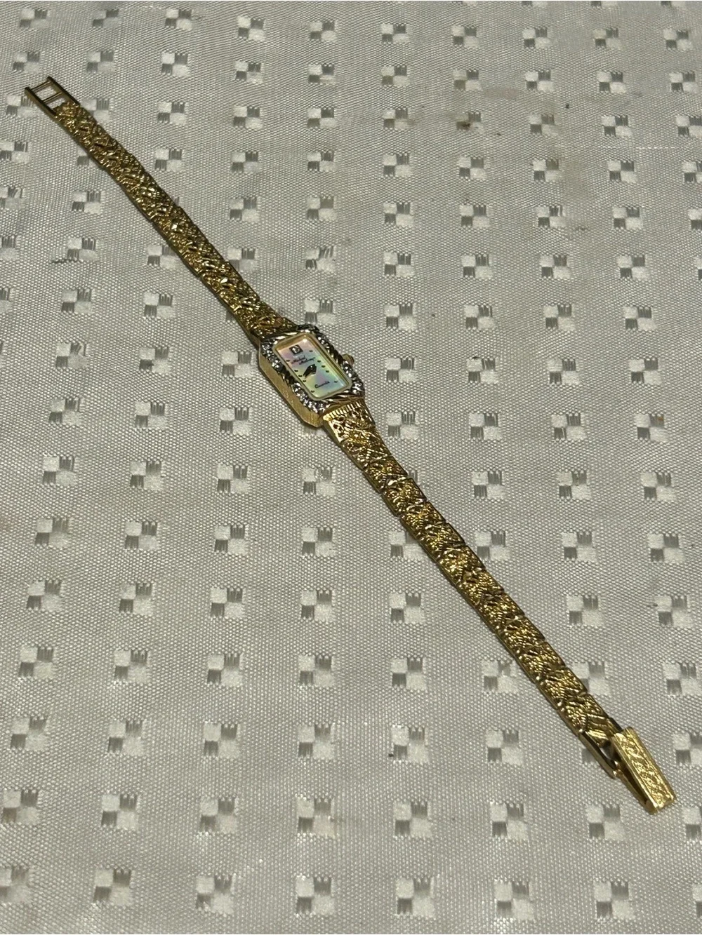 Michael Anthony Watch Womens 14k Yellow Gold Diamond Mother Of Pearl Dial 7.25